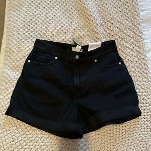 H&M black jean shorts